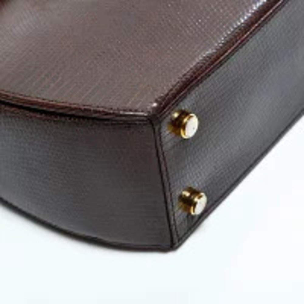 Salvatore Ferragamo Embossed Leather Gancini Handbag Brown - Picture 6 of 13